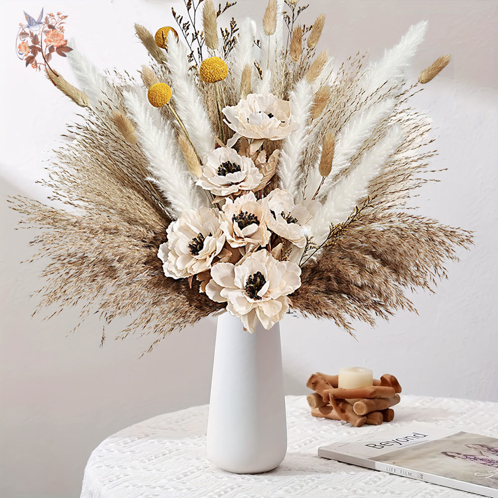 Pampas Grass Decor - 55 pezzi bouquet di fiori artificiali