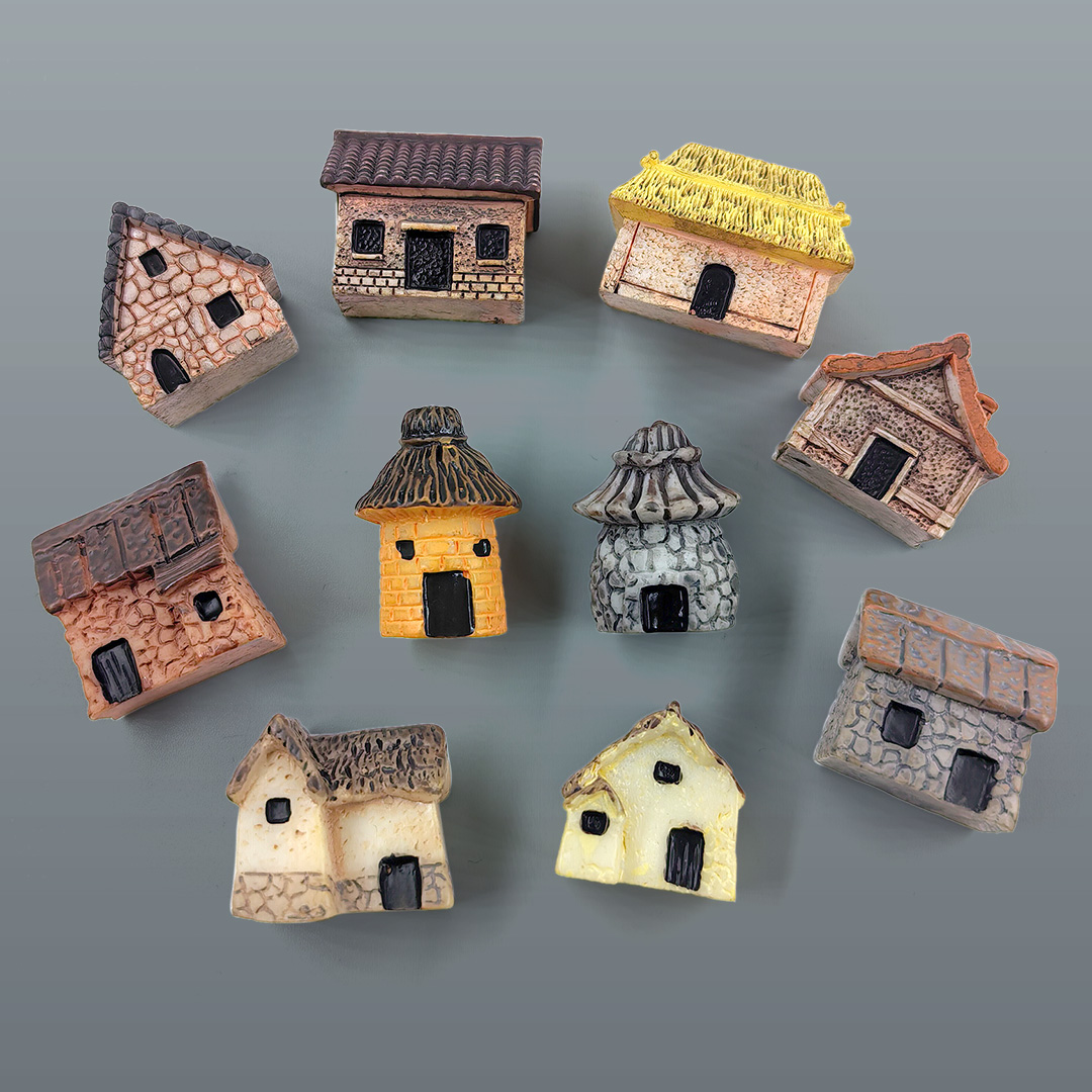 Home Decor Za - Miniatura di Casa in Resina, Decorazione