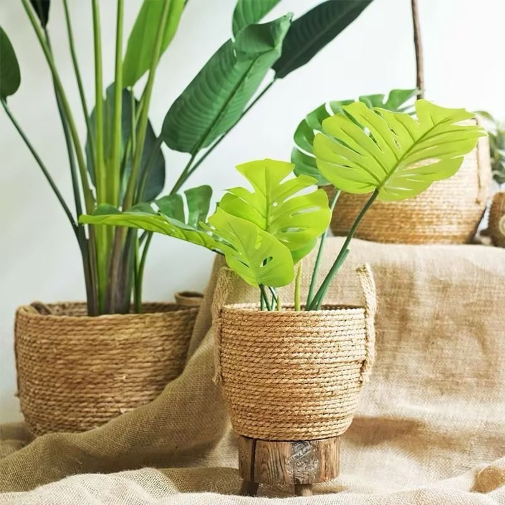 Rattan Plant Basket - 1 pz per terrazze da giardino